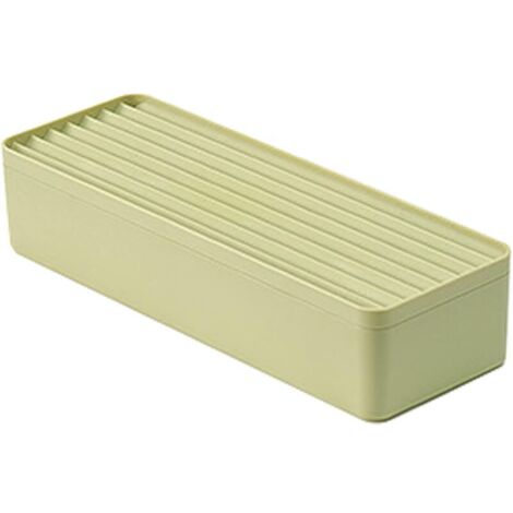(Verde) 1 caja de plástico para guardar cables de datos y auriculares, organizador de suministros de oficina con tapa, resistente al polvo.