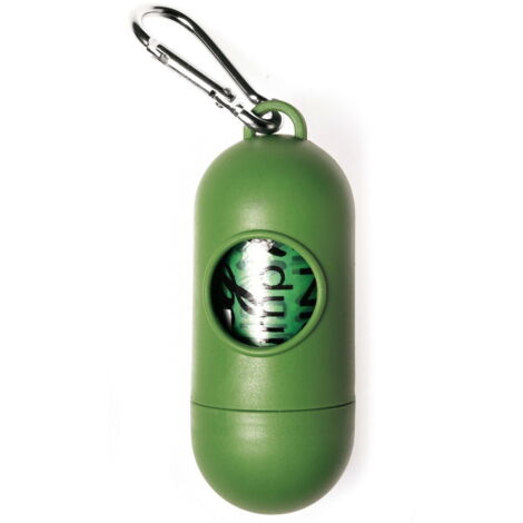 Verde - Dispenser porta sacchetti igienici in plastica con rotolo per cani