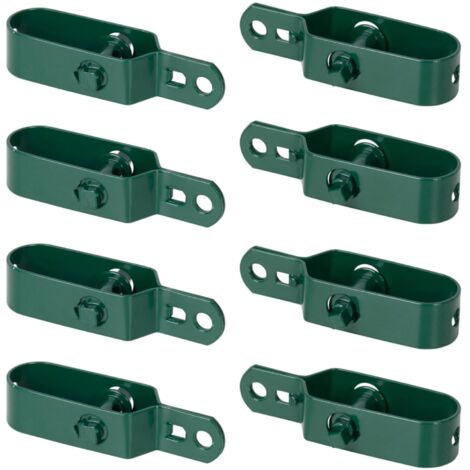Verde - Kit de 8 tensores plastificados para vallas, red, tendedero, de metal de jardín para postes  Juego de 8 unidades (8 unidades)