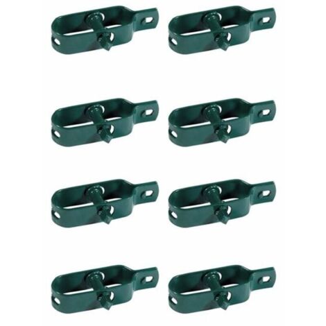 Verde Lot de 8 tendeurs de fil plastifies pour cloture, maille, sechoir a linge, en metal pour jardin, pour poteaux, lot de 8