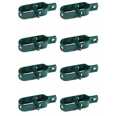 Verde Lot de 8 tendeurs de fil plastifies pour cloture, maille, sechoir a linge, en metal pour jardin, pour poteaux, lot de 8