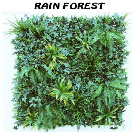 Verde verticale artificiale Rain Forest finto 100x100 cm
