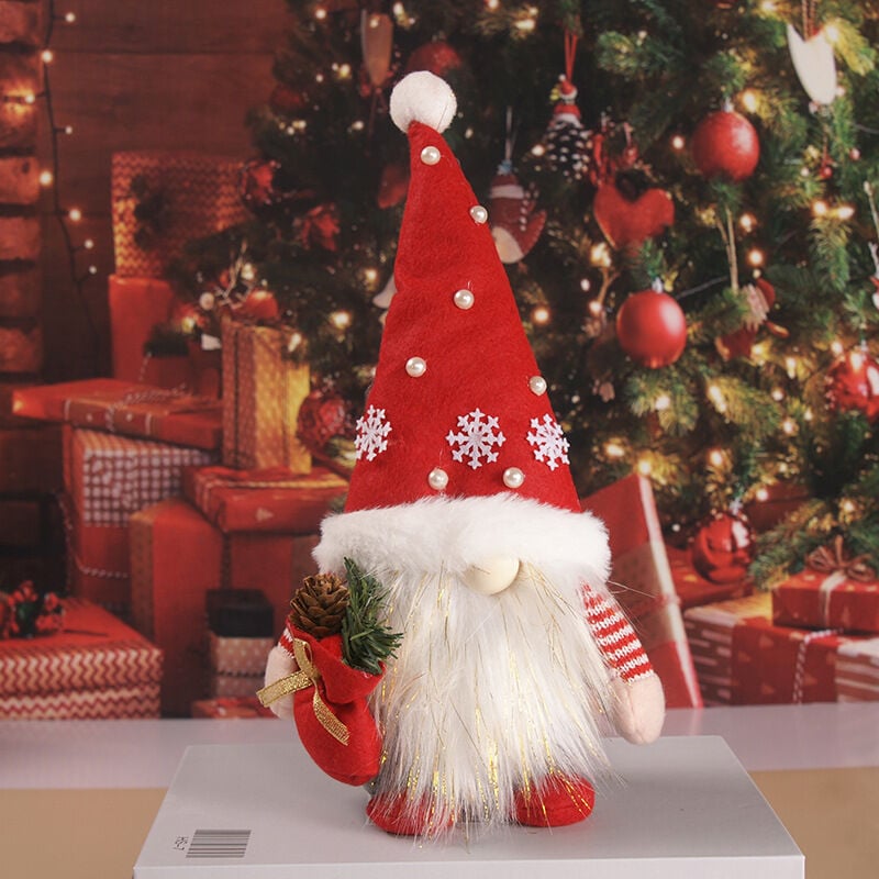 Image of （Rosso）Decorazioni natalizie, Gnomo natalizio gnomo fatto a mano Babbo Natale svedese Gnomo di Babbo Natale Tomte, decorazioni natalizie bambola