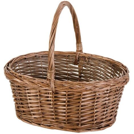 PERAGASHOP VERDELOOK Cesto Olandese in Vimini Spaccato con Manico, 39x29 h30 cm