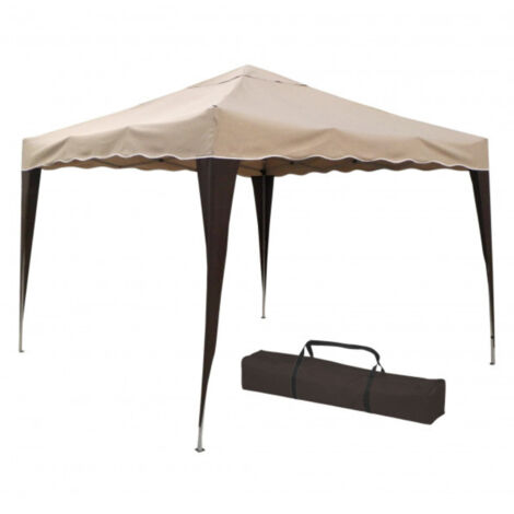 VERDELOOK - GAZEBO PIEGHEVOLE 3 X 2 MT. IN METALLO COPERTURA IN POLIESTERE BEIGE CON SACCA 787/32