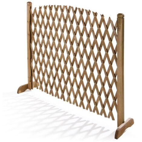 VERDELOOK Griglia Flexy, Grigliato in Legno Estensibile Fino a 150 cm e Alta 103 cm, Colore Ciliegio, Griglia Estensibile per Arredo Esterno, Separatore, Recinzione Autoportante
