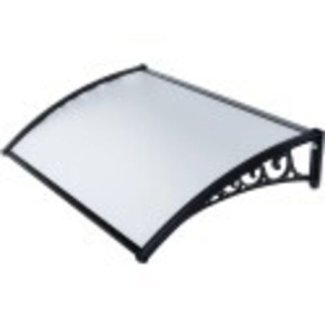 VERDELOOK  Pensilina Naxos Alveolare, Pensilina 120x100 cm, Colore Nero/Trasparente, Tettoia Porta di Casa, Copertura Ingresso ad Arco, Modulabile ed Estensibile, Con Braccetti da 100 cm