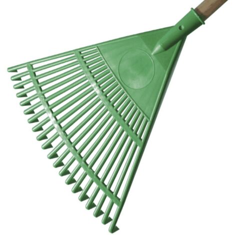 VERDELOOK Rastrello da Giardino in plastica 45 cm, Verde, Fornito Senza Manico