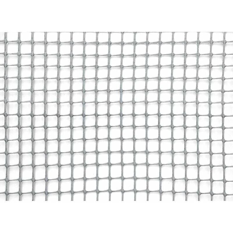 Rete in Plastica Maglia Quadra Esagonale Recinsione Balcone Terrazzi Aiuole 5 mt - Misura Maglia: 10 mm Quadra Silver