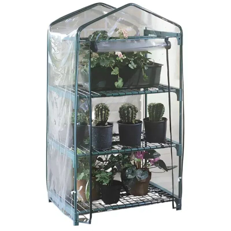Serre Verdemax “Azalea” à 3 étagères 70×50×H125 cm – avec housse transparente incluse