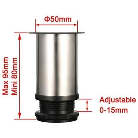 Verdickte, gebürstete Edelstahl-Schrankfüße, verdickte zylindrische Schrankfüße, 60 mm hoch, 4