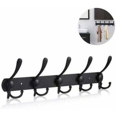 Verdickte, schwarze 40 cm lange Kleiderhaken aus Edelstahl, langlebige Aufbewahrungshaken