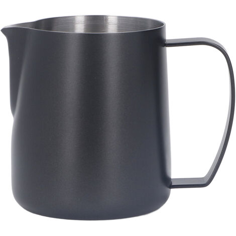 Verdickter Edelstahl-Milchkrug für Milchaufschäumer, präziser Ausgießer, 450 ml, schwarz
