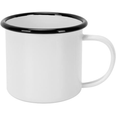 Verdickter Emaillebecher, 350 ml, ideal für Kaffee, Wein und Wasser – weiß und umweltfreundlich