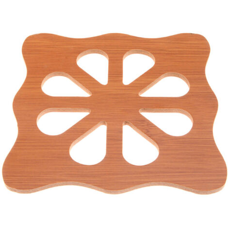 Verdickter, hohler Holzuntersetzer mit rutschfester Oberfläche für die Küche – Hitzebeständig – Winterpflaumen-Design – 9,5 cm – C0D49