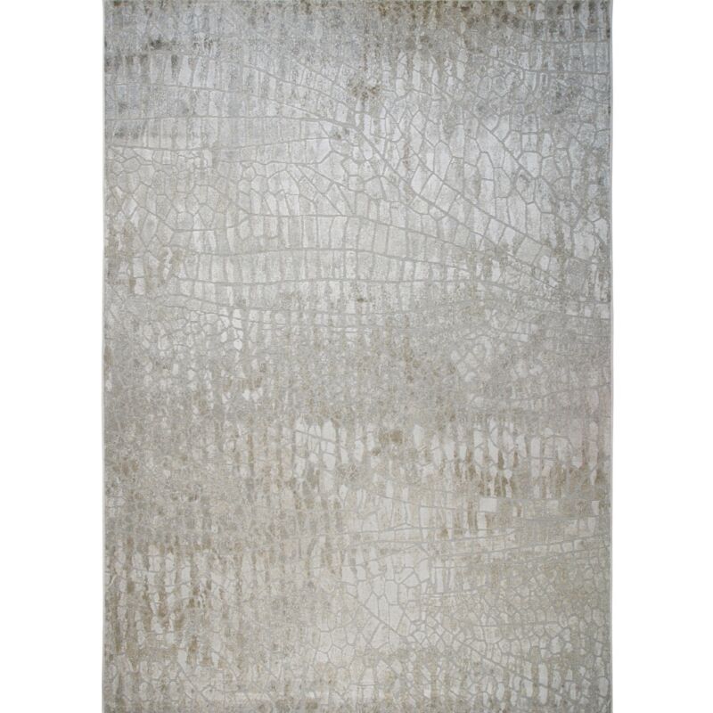 Thedecofactory - verdio used - Tapis moderne motif écaille en relief beige 160x230