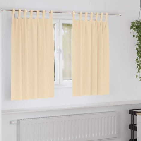 Verdunkelungs-Vorhänge mit Ringen Creme Polyester vidaXL