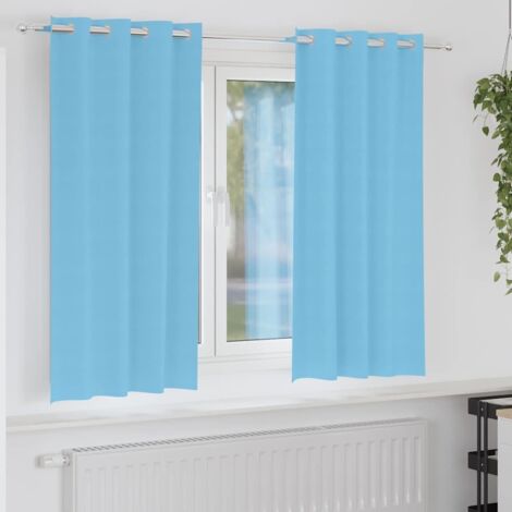 Verdunkelungs-Vorhänge mit Ringen Himmelblau Polyester vidaXL