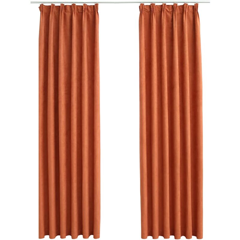 Verdunkelungsvorhänge Mit Haken 2 Stk. Rostbraun 140x245 Cm Vidaxl