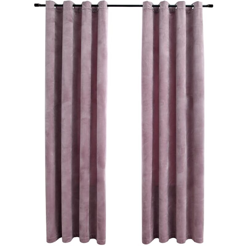 Verdunkelungsvorhänge Mit Ösen 2 Stk. Samt Antik-rosa 140x245cm Vidaxl