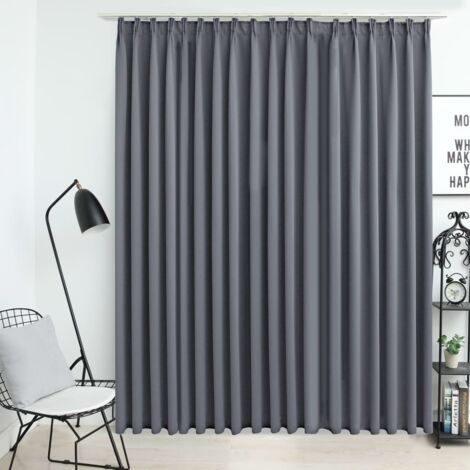 Verdunkelungsvorhang mit Haken Grau 290 x 245 cm CFW416269