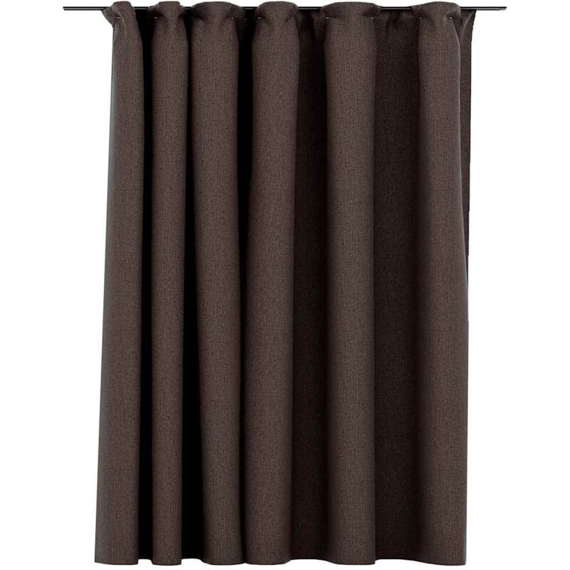 Verdunkelungsvorhang Mit Haken Leinenoptik Taupe 290x245 Cm Vidaxl