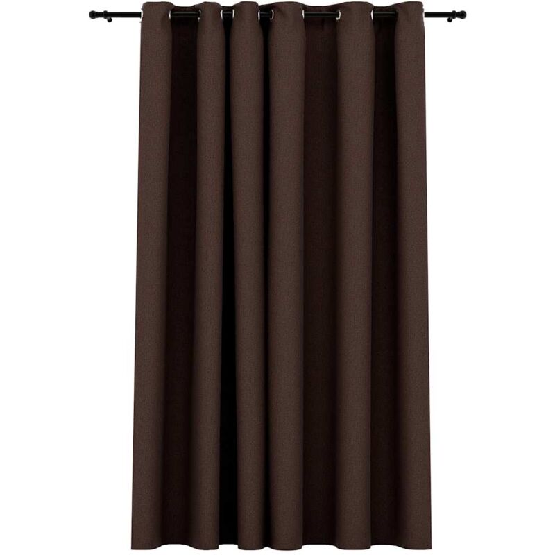 Verdunkelungsvorhang Mit Ösen Leinenoptik Taupe 290x245 Cm Vidaxl