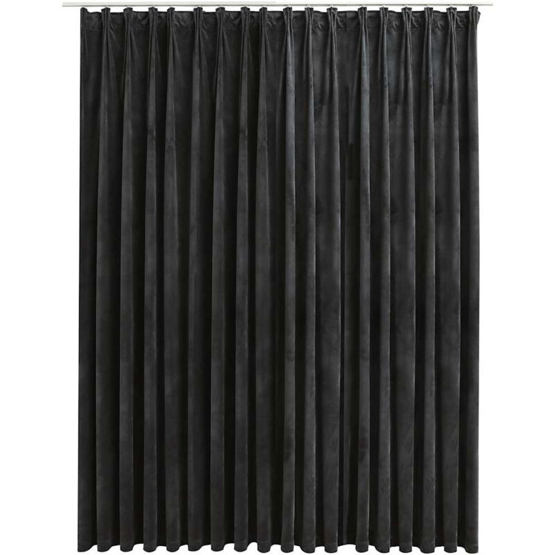Verdunkelungsvorhang Mit Haken Samt Anthrazit 290 X 245 Cm Vidaxl