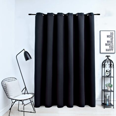 Verdunkelungsvorhang mit Metallösen Schwarz 290 x 245 cm CFW522955