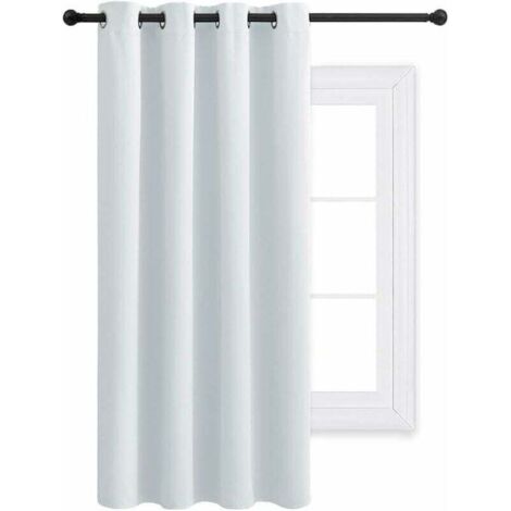 Verdunkelungsvorhang – Thermovorhang, lichtundurchlässig, schalldämmend, schlicht, für Mädchenzimmer, Zuhause, 132 cm breit und 158 cm hoch, 1 Stück, Grau-Weiß