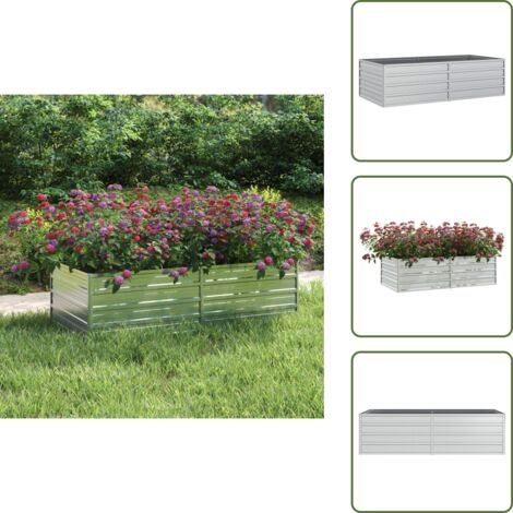 Verdure - vidaXL Letto Rialzato Giardino 160x80x45 cm in Acciaio Zincato Argento - Erbe