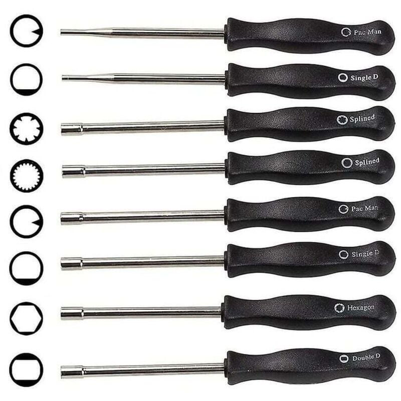 Image of Ensemble d'outils de réglage de carburateur de 8 tournevis de carburateur différents -