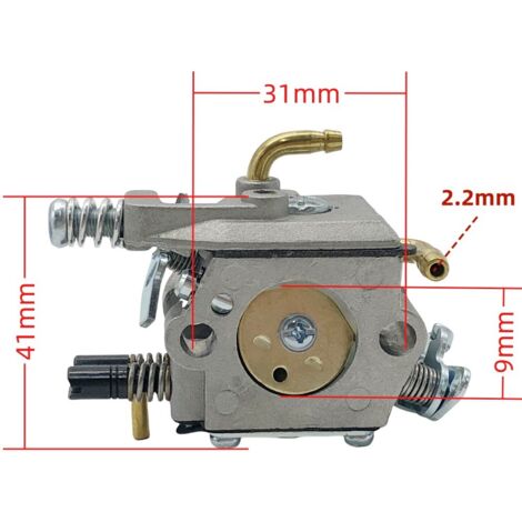 Vergaser für Kettensägen 5200, 4500 und 5800 (52 cm³, 45 cm³, 58 cm³), WT-856, mit doppeltem Kupferrohr und Schaumstoffschlauch. Modelle: 4500, 5200, 5800. Anschluss für Schaumstoffschlauch und Kupfer