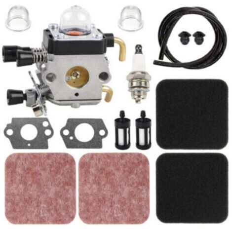 Vergaser für Rasenmäher der Modelle FS85, FS85R, FS80, FS72, FS74, FS75, FS76 und FS85RX, mit Luftfilter und Kraftstoffleitung, austauschbar für die Modelle C1Q-S97 und C1Q-S186.