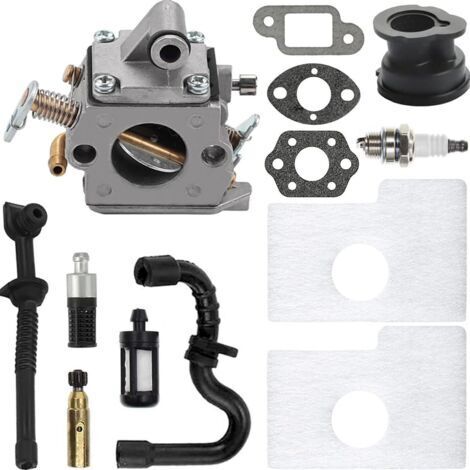 Vergaser für Stihl MS170 MS180 017 018 ms170 ms 180 Kettensäge, ersetzt C1Q-S57 C1Q-S57A C1Q-S57B 11301200603, inklusive Luftfilter, Zündkerze, Kraftstofffilter und Ölfilter