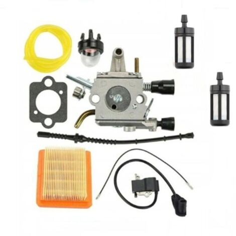 Vergaser mit Kraftstofffilter, Kraftstoffleitung und Luftfilter für Stihl FS120, FS200, FS250, FS300, FS350, FS400, FS450 und FS480 Modelle.