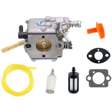 Vergaser (mit Luftfilter, Zündkerze und Kraftstoffleitung) für Stihl H24D FS48 FS52 FS56 FS62 FS66 FS81 FS86 FS88 FS106 BR400 Walbro WT-45 FLITI Kettensäge