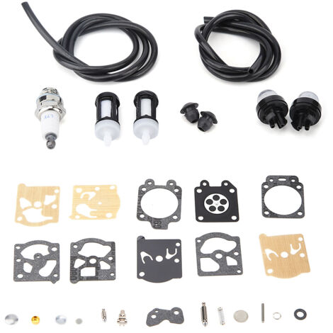 Vergaser-Reparatursatz für STIHL Rasenmäher FS36, FS40 und FS44 – Metall, Silber, 1 Satz + Filter + Schläuche