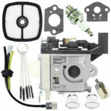 Vergaser-Reparatursatz mit Kraftstoffleitung und Primerpumpe für Zama RB-K94 Echo SRM-265 SRM-265ES Rasenmähervergaser (Farbe: Silber - 1 Vergaser-Set)