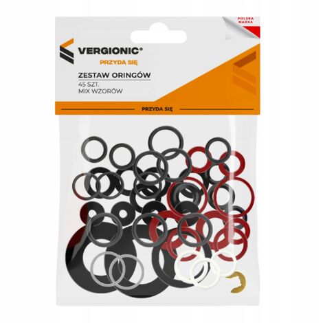 VERGIONIC O-Ring-Set, 45-teilig, Gummidichtungen, Kunststoff-Metall-Mix