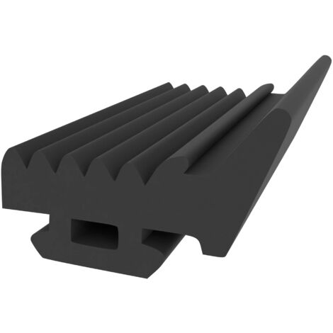 Verglasungsdichtung für Fenster - Schwarz - Muster - 11 mm Höhe - 7 mm Breite - Fensterdichtung - Glasfalz Abdichtung - Türdichtung