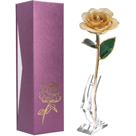 Vergoldete Rose (24 Karat) – Geschenkidee zum Geburtstag, Valentinstag oder Tag der Liebenden – Romantische Dekoration