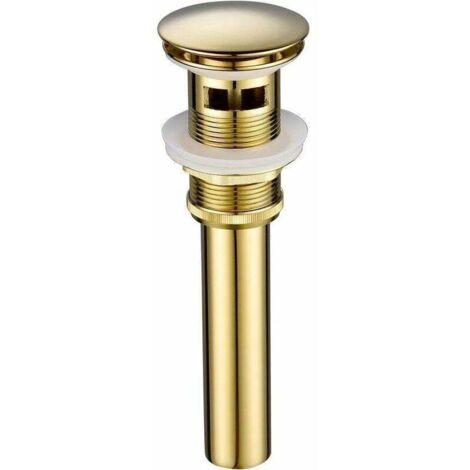 Vergoldeter Spülbeckenablauf mit Überlauf, ausziehbarer Ablauf, Gold-Titan,