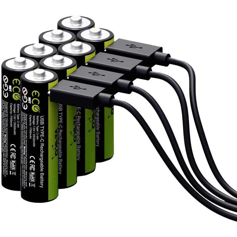 Verico - LoopEnergy usb-c Pile rechargeable LR6 (aa) Li-Ion 1700 mAh 1.5 v 8 pc(s) R059762