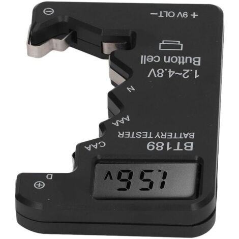 Vérificateur de Testeur de Batterie, Testeur de Batterie à Affichage Numérique LCD pour AA AAA 6F22 9V 1.5V (Noir)