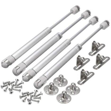 Vérin à Gaz, 4PCS 100N Vérins Meuble Hydraulique Ressort Amortisseurs à Gaz Bras Pneumatique pour Levage de Porte