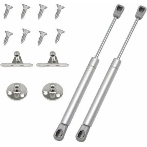 Vérin à gaz automatique gris pour meuble – 2pcs Force 100N – Capacité 10 kg – Hauteur réglable 300-500 mm – Ressort amortisseur hydraulique