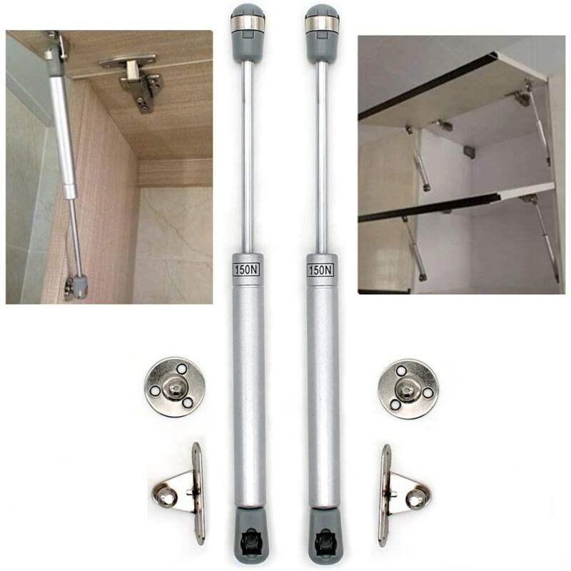Vérin à gaz hydraulique, 150 N/15 kg, vérin à gaz pour charnières de porte d'armoire de cuisine, 2 pièces