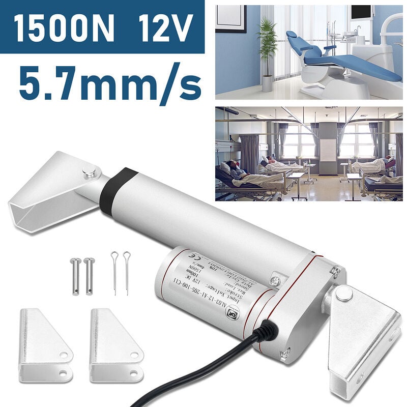 Verin electrique 12v 400mm course,Actionneur linéaire 1500N max,moteur linéaire DC,Verin pour applications ouvre-portes électriques et