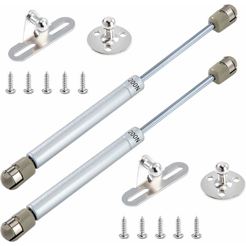 Vérins à Gaz 200N/20kg Hydraulique Ressort Charnières Amortisseurs à Gaz avec Vis pour Levage de Porte Armoire Meuble Cuisine Amortisseur Charniè Lot